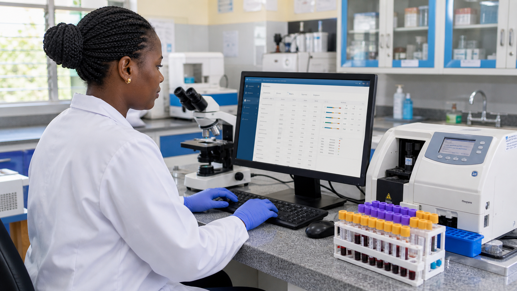 Laboratory technologist using result templates